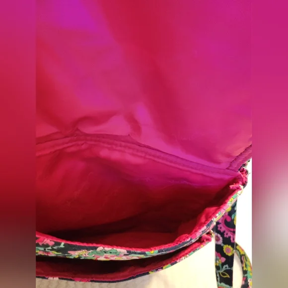 Vera Bradley Pink and Green Crossbody Bag with Floral Paisley Design Wallet Set - Picture 2 of 13